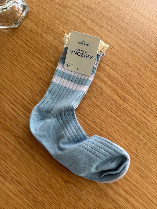 Arizona Jean Company Other - Arizona Jean Company Light Blue Crew Socks with White Stripe